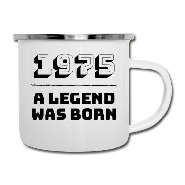 Geburtstagsgeschenk Vater Emaille Tasse - 1975 wurde eine Legende geboren - Geburtstagsgeschenk zum Geburtstag