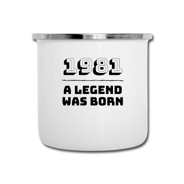 Geburtstagsgeschenk Vater Emaille Tasse - 1981 wurde eine Legende geboren - Geburtstagsgeschenk zum Geburtsjahr