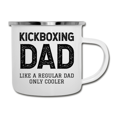 Geburtstagsgeschenk Vater Emaille Tasse - Kickboxen Papa wie ein normaler Vater nur Kühler