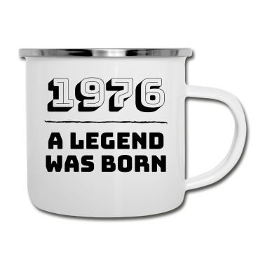 Geburtstagsgeschenk Vater Emaille Tasse - 1976 wurde eine Legende geboren - Geburtstagsgeschenk zum Geburtsjahr