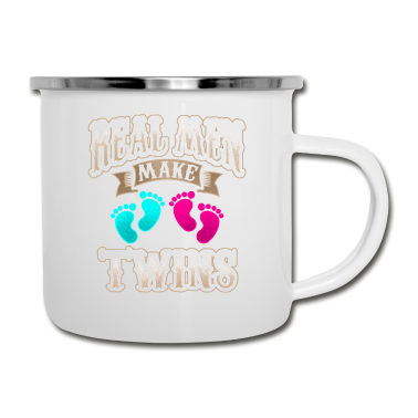 Geburtstagsgeschenk Vater Emaille Tasse - Eltern von Zwillingen Vater Geschenk