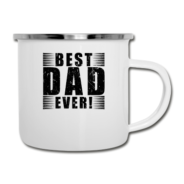 Geburtstagsgeschenk Vater Emaille Tasse - BEST DAD EVER ! Geburtstagsgeschenk Papa
