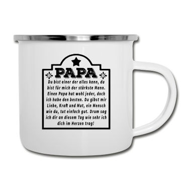 Geburtstagsgeschenk Vater Emaille Tasse - Papa, du bist einer der alles kann, Vater Dad Dadd