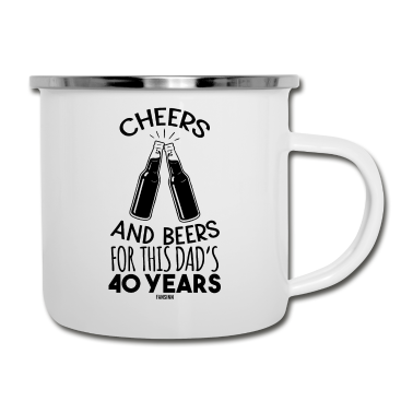 Geburtstagsgeschenk Vater Emaille Tasse - 40 Jahre alt Papa Geburtstagsgeschenk