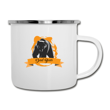 Geburtstagsgeschenk Vater Emaille Tasse - Dad Bear Bär Spaß Vater Geburtstags Geschenk Papa
