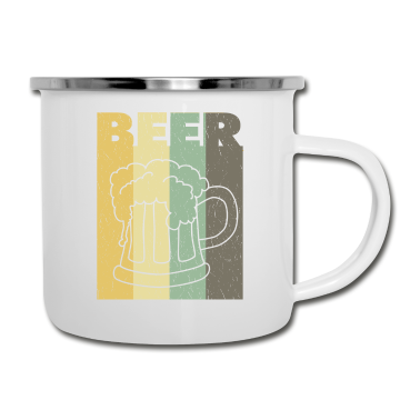 Geburtstagsgeschenk Vater Emaille Tasse - Bierkrug - Liebe trinken Geburtstagsgeschenk