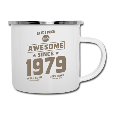 Geburtstagsgeschenk Vater Emaille Tasse - Total genial seit 1979 Geburtstagsgeschenk