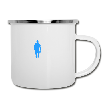 Geburtstagsgeschenk Vater Emaille Tasse - Angeln Vater Geschenk