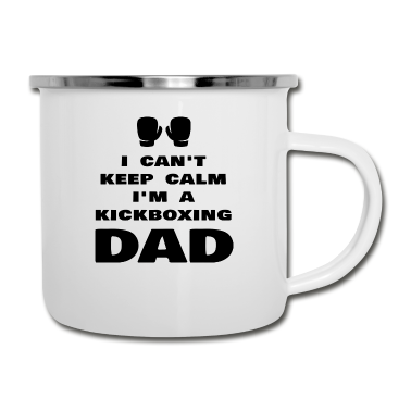 Geburtstagsgeschenk Vater Emaille Tasse - Ich kann nicht ruhig bleiben Ich bin ein lustiger Kickboxing-Vater