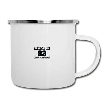 Geburtstagsgeschenk Vater Emaille Tasse - Geboren in 83 Lustiges Geburtstagsgeschenk