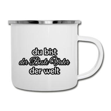 Geburtstagsgeschenk Vater Emaille Tasse - du bist der beste papa der welt Geschenke für Papa