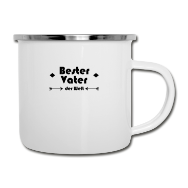 Geburtstagsgeschenk Vater Emaille Tasse - Bester Vater der Welt | Geschenk Papa | Vatertag