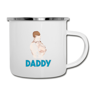 Geburtstagsgeschenk Vater Emaille Tasse - Neuer Vater zum Vatertag befördert