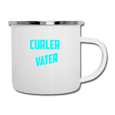 Geburtstagsgeschenk Vater Emaille Tasse - Ich bin Curler und Vater Keine Angst