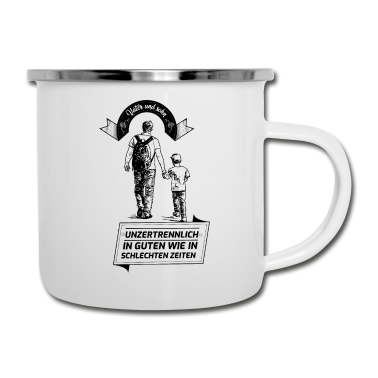 Geburtstagsgeschenk Vater Emaille Tasse - Vater und Sohn Geschenk Spruch