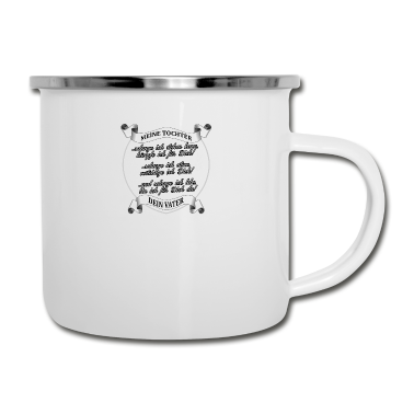 Geburtstagsgeschenk Vater Emaille Tasse - Meine Tochter Dein Vater
