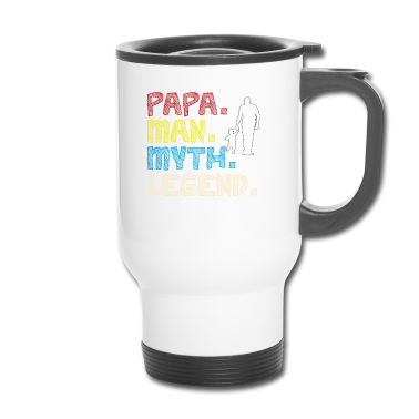 Geburtstagsgeschenk Vater Thermobecher - Papa Man Myth Legend Papa mit Kind