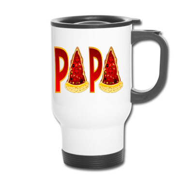 Geburtstagsgeschenk Vater Thermobecher - PAPA PIZZA FOODILLUSTRATION FAST FOOD PIZZABÄCKER