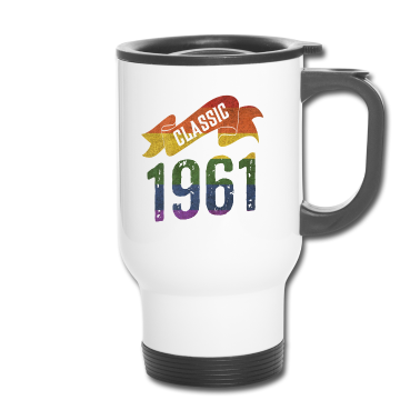 Geburtstagsgeschenk Vater Thermobecher - Klassische 1961 Regenbogen Farben Geburtstagsgeschenk