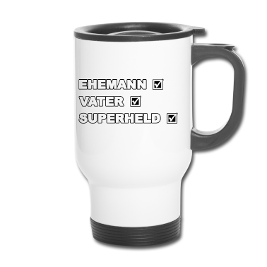Geburtstagsgeschenk Vater Thermobecher - Ehemann Vater Superheld