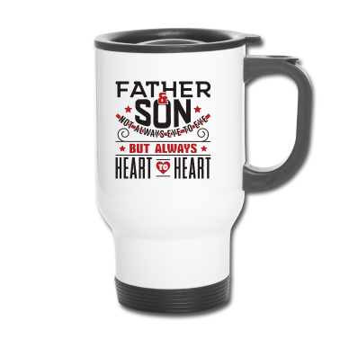 Geburtstagsgeschenk Vater Thermobecher - Vater Shirt Lustig Immer Herz an Herz