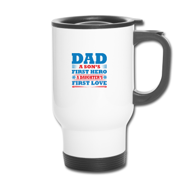 Geburtstagsgeschenk Vater Thermobecher - Papa erster Held erste Liebe cooles Geburtstagsgeschenk