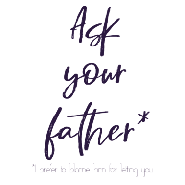 Motiv Fragen Sie Ihren Vater, fragen Sie Ihren Vater