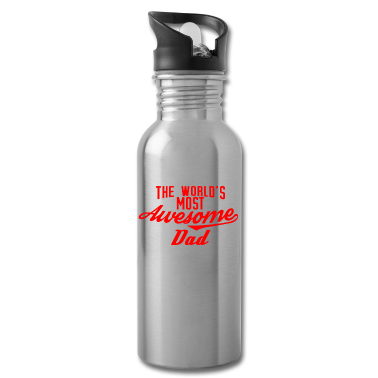Geburtstagsgeschenk Vater Trinkflasche - The world's most awesome Dad - rot