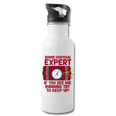 Geburtstagsgeschenk Vater Trinkflasche - Ehrfürchtiger Experte Tshirt Design Bombenentsorgung Experte