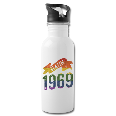 Geburtstagsgeschenk Vater Trinkflasche - Klassische 1969 Regenbogen Farben Geburtstagsgeschenk