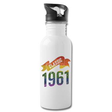 Geburtstagsgeschenk Vater Trinkflasche - Klassische 1961 Regenbogen Farben Geburtstagsgeschenk