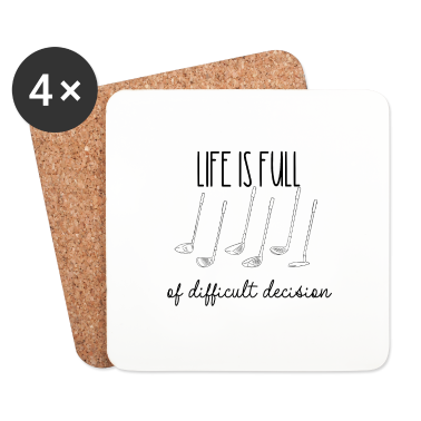 Geburtstagsgeschenk Vater Untersetzer - life is full of difficult decision - golf