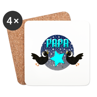 Geburtstagsgeschenk Vater Untersetzer - Papa werden Vatertag Familie Sternenhimmel Raben