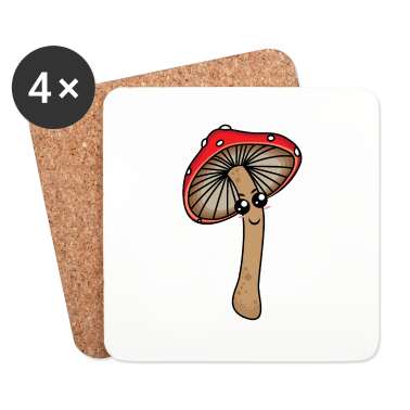 Geburtstagsgeschenk Vater Untersetzer - Roter Pilz-Cartoon