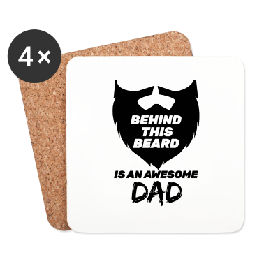 Geburtstagsgeschenk Vater Untersetzer - Hinter diesem Bart ist ein ehrfürchtiger Vater lustige Väter