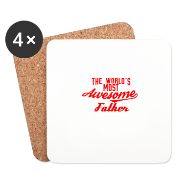 Geburtstagsgeschenk Vater Untersetzer - The world's most awesome Father - rot