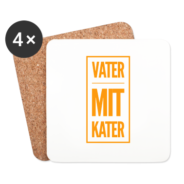 Geburtstagsgeschenk Vater Untersetzer - Vater mit Kater