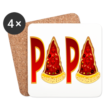 Geburtstagsgeschenk Vater Untersetzer - PAPA PIZZA FOODILLUSTRATION FAST FOOD PIZZABÄCKER