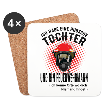 Geburtstagsgeschenk Vater Untersetzer - Vater Feuerwehrmann Und Tochter