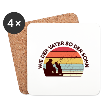 Geburtstagsgeschenk Vater Untersetzer - Angler Vater und Sohn