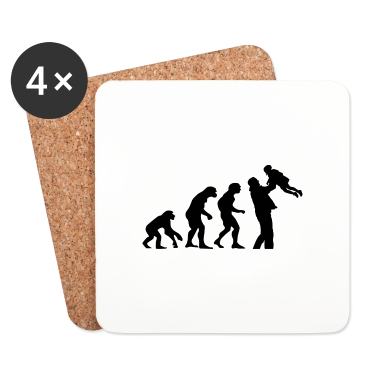 Geburtstagsgeschenk Vater Untersetzer - Evolution - Vater und Tochter