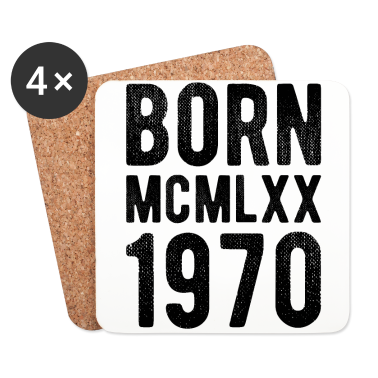 Geburtstagsgeschenk Vater Untersetzer - Born MCMLXX 1970 schwarz Geburtstagsgeschenk