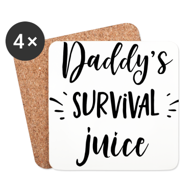 Geburtstagsgeschenk Vater Untersetzer - Daddy's Survival Juice Geschenk Vater Vatertag Vat