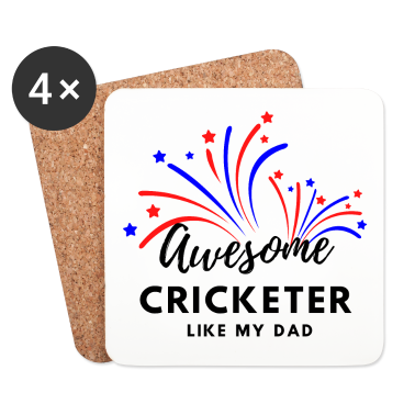 Geburtstagsgeschenk Vater Untersetzer - Ehrfürchtig Cricketer. Wie mein Vater