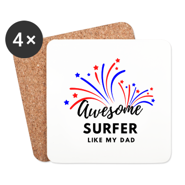 Geburtstagsgeschenk Vater Untersetzer - Ehrfürchtig Surfer. Wie mein Vater
