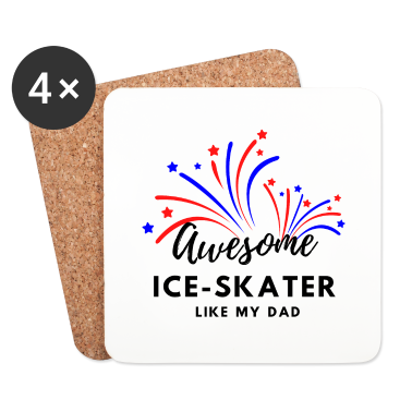 Geburtstagsgeschenk Vater Untersetzer - Ehrfürchtig Eisläufer. Wie mein Vater
