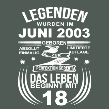 Motiv 18 Geburtstag Jungen Mädchen Juni 2003 18ter Jahre