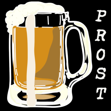 Motiv Bier weiß und farbig PROST