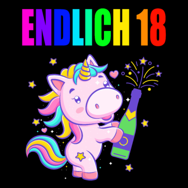 Motiv Endlich 18 lustig 18 Jahre Einhorn 18. Geburtstag