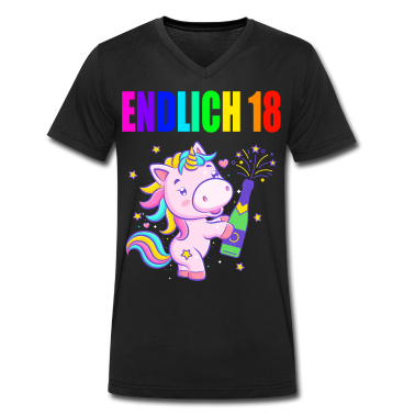 Geschenk zum 18 T-Shirt - Endlich 18 lustig 18 Jahre Einhorn 18. Geburtstag
